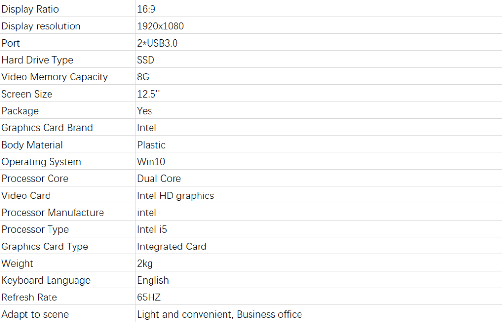 HP EliteBook 820 G4 parameters